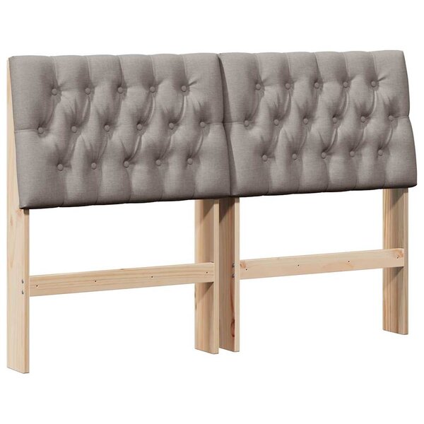 vidaXL Tête de lit capitonnée Taupe 160 cm Pin massif
