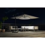 Le Sirius à LED : Parasol carré écru 3x3