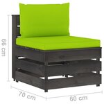 Vidaxl salon de jardin 4 pièces avec coussins bois imprégné de gris