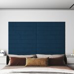vidaXL Panneaux muraux 12 Pièces Bleu 90x15 cm Velours 1 62 m²
