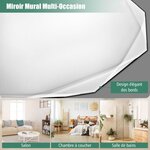 Miroir de courtoisie mural sans cadre miroir décoratif 76 cm antidéflagrant bords biseautés uniques poli argenté qualité supérieure 20_0008908
