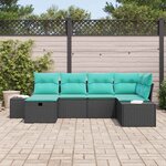 vidaXL Ensemble de Canapés avec coussin 7 Pièces polyrotin