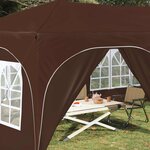 vidaXL Tente de fête pop-up 575 x 288 x 245 cm Marron Tissu Oxford
