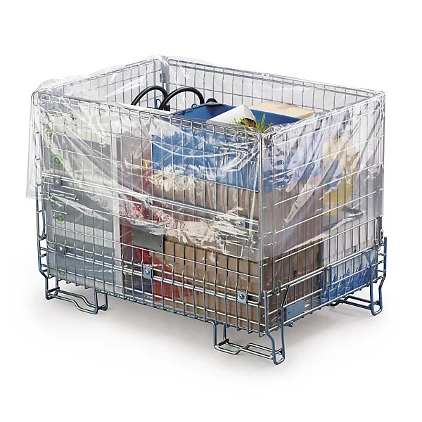 Sachet plastique recyclé à soufflets transparent 50 microns raja 120 x 180 x 80 cm (lot de 50)