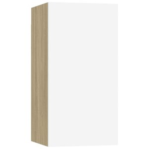 vidaXL Meuble TV Blanc et chêne sonoma 30 5x30x60 cm Bois d’ingénierie