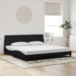 vidaXL Cadre de lit avec LED sans matelas Hanko noir 200x200 cm velours