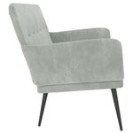 vidaXL Banc Gris clair 108x79x79 cm Velours