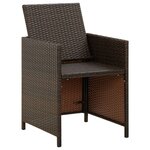 vidaXL Chaises à manger de jardin avec coussins lot de 4 marron rotin