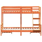 vidaXL Lit superposé sans matelas 80x200/120x200 cm bois massif