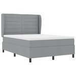 vidaXL Lit à ressorts avec matelas Gris clair 140 x 200 cm tissu