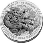 Pièce de monnaie en Argent 2 Dollars g 31.1 (1 oz) Millésime 2024 Lunar Series Fiji DRAGON LUNAR YEAR