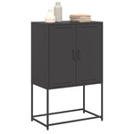 vidaXL Buffet haut noir 68 5x38 5x107 cm acier
