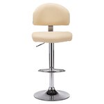 vidaXL Tabouret de bar Crème Similicuir