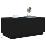 vidaXL Table basse avec lumières LED chêne noir 90x50x40 cm