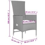 vidaXL Ensemble à manger de jardin et coussins 7 Pièces beige poly rotin