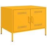 vidaXL Table basse jaune moutarde 68x50x50 5 cm acier laminé à froid