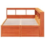 vidaXL Lit bibliothèque sans matelas cire marron 120x200 cm pin massif