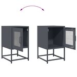 vidaXL Table de chevet anthracite 36x39x60 5 cm acier laminé à froid