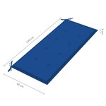 vidaXL Banc de jardin pliable avec coussin 118 cm Bambou