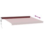 vidaXL Auvent rétractable automatique avec LED bordeaux 500x350 cm