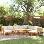 vidaXL Salon de jardin avec coussins 11 Pièces bois massif d'acacia