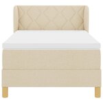 vidaXL Lit à Ressorts avec Matelas Crème 90x200 cm Tissu Crème
