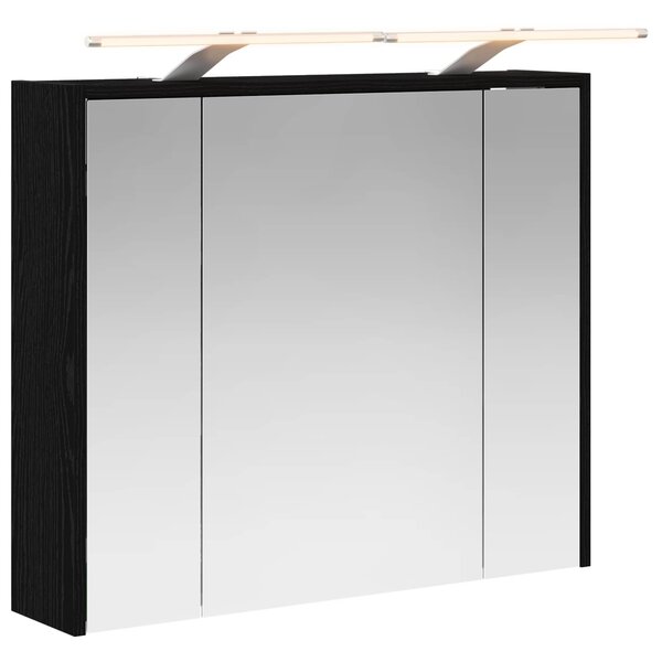 vidaXL Armoire Miroir de Salle de Bain Chêne noir 73 5 x 16 x 62 5 cm
