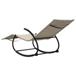 vidaXL Chaise longue à bascule Crème Acier et textilène