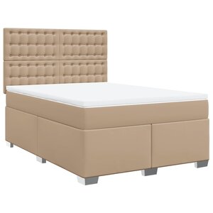 vidaXL Sommier à lattes de lit avec matelas Cappuccino 140x190 cm
