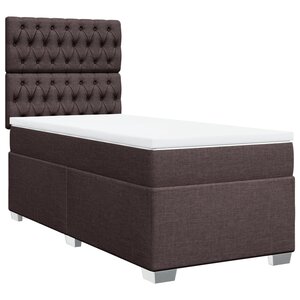 vidaXL Sommier à lattes de lit avec matelas Marron foncé 90x200 cm