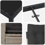 vidaXL Ensemble de salle à manger de jardin 7 pièces avec coussins - Poly rotin gris clair.