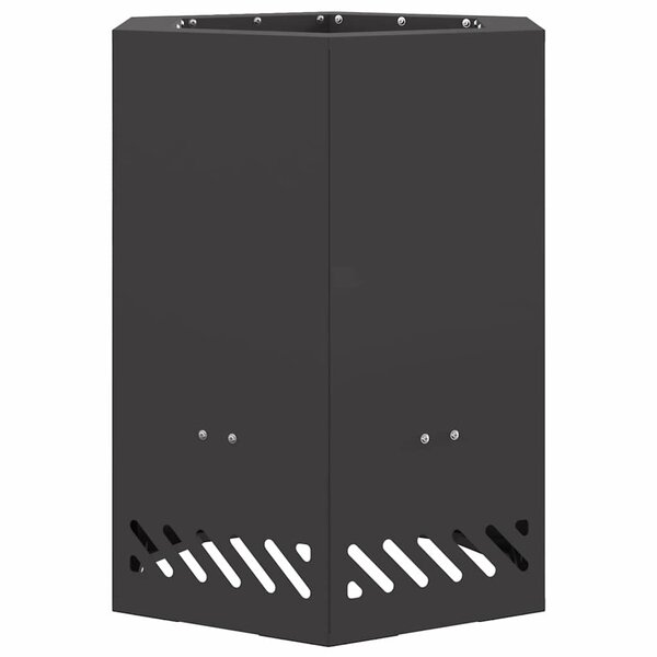 vidaXL Bol de feu sans fumée Noir 38 x 38 x 51 cm Acier patiné