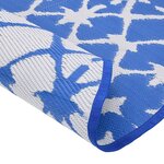 vidaXL Tapis d'extérieur bleu et blanc Ø200 cm PP