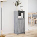 vidaXL Buffet avec LED sonoma gris 38x34x100 cm bois d'ingénierie