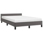 vidaXL Cadre de lit avec tête de lit sans matelas gris 120x200 cm