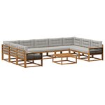 vidaXL Ensemble de canapés d'extérieur 10 Pièces Naturel et gris clair