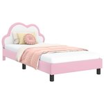 vidaXL Cadre de lit pour enfants avec tête de lit Rose 90 x 200 cm PU