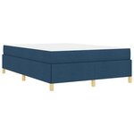 vidaXL Lit à ressorts avec matelas Bleu et Blanc 140 x 190 cm tissu
