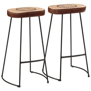 vidaXL Tabourets de bar lot de 2 marron foncé 44x37 5x78 cm