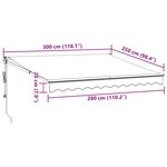 vidaXL Auvent rétractable automatique marron 300x250 cm