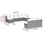 vidaXL Salon de jardin avec coussins 10 Pièces gris clair résine tressée