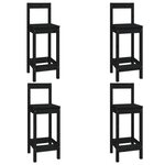 vidaXL Ensemble de bar 5 Pièces Noir Bois de pin massif