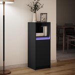 vidaXL Buffet avec LED noir 38x34x100 cm bois d'ingénierie