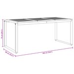 Table de repas d'extérieur vidaXL Grise 180x90x75 cm Acier et Bois massif Acacia