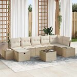 vidaXL Ensemble de canapé de jardin 8 Pièces Beige 55 x 62 x 69 cm