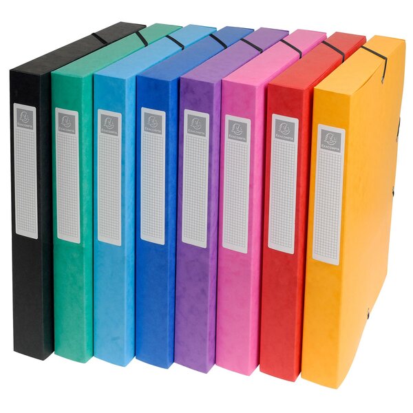 Boite De Classement Exabox Dos 25mm Carte Lustrée - A4 - Couleurs Assorties - Exacompta