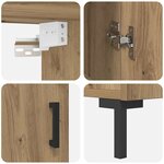 vidaXL Haut Armoire Montage mural chêne artisanal 69 5 x 34 x 180 cm