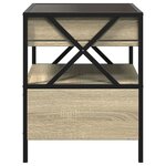 vidaXL Table de chevet avec LED infini chêne sonoma 40x40x51 cm