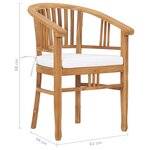 vidaXL Ensemble à manger de jardin 5Pièces avec coussins bois teck solide