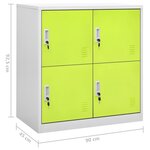 vidaXL Armoires à casiers 5 Pièces Gris clair et vert 90x45x92 5 cm Acier
